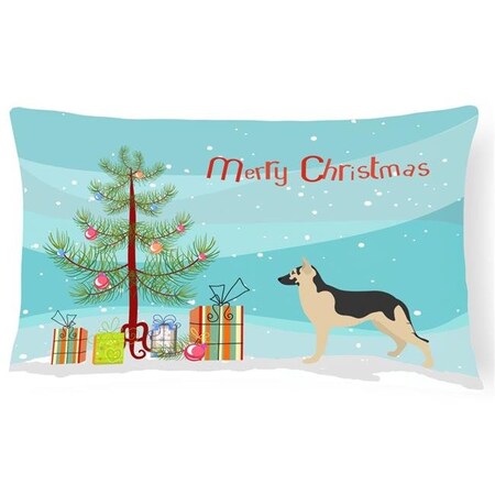 Carolines Treasures Carolines Treasures BB8492PW1216 German Shepherd Christmas Canvas Fabric Decorative Pillow BB8492PW1216